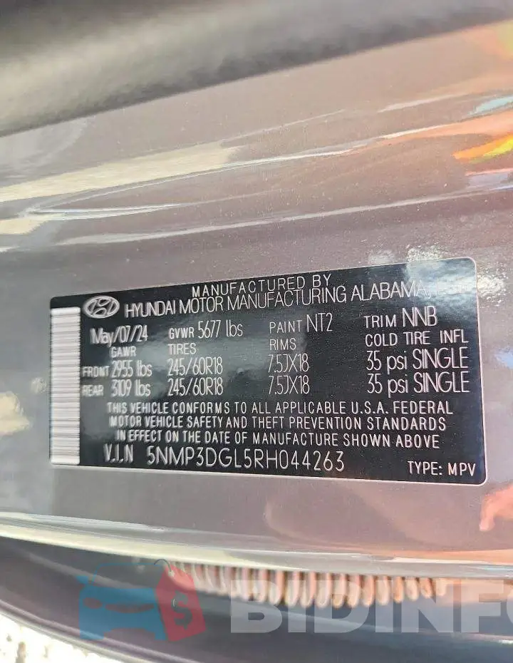 5NMP3DGL5RH044263 Photo# 13