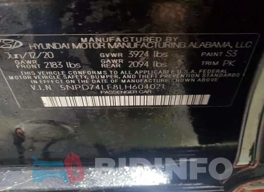 5NPD74LF8LH604021 Photo# 12