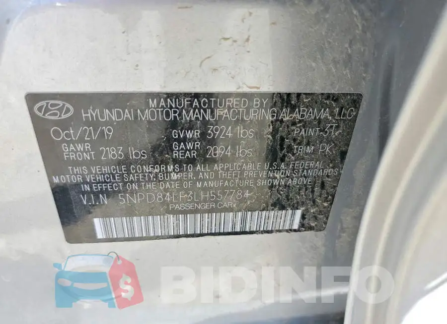 5NPD84LF3LH557784 Photo# 12
