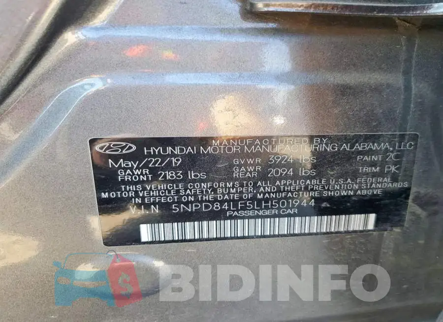 5NPD84LF5LH501944 Photo# 13