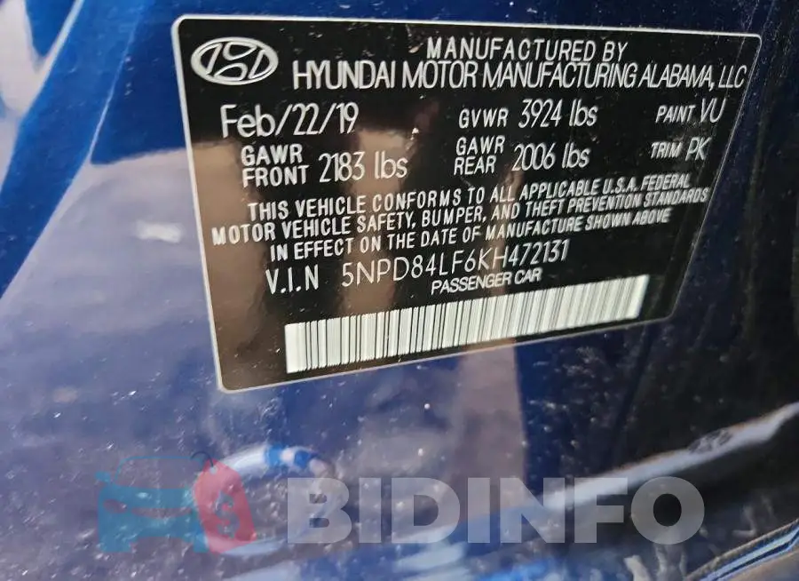5NPD84LF6KH472131 Photo# 13
