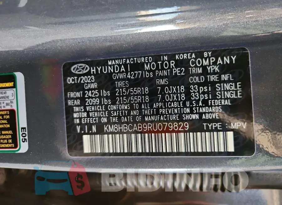 KM8HBCAB9RU079829 Photo# 12