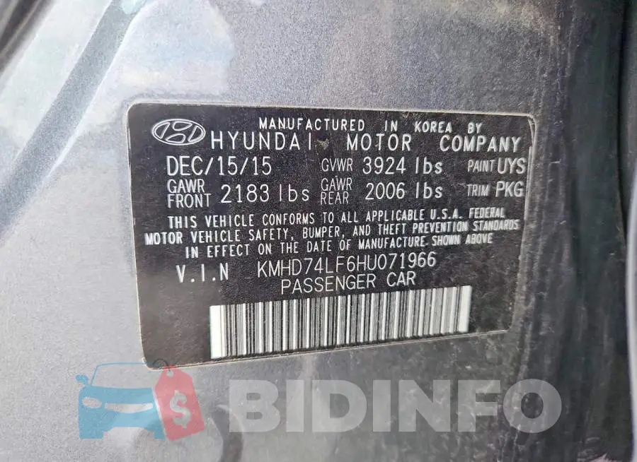 KMHD74LF6HU071966 Photo# 12