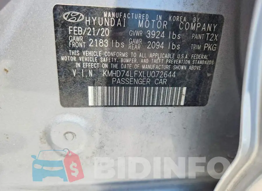 KMHD74LFXLU072644 Photo# 12