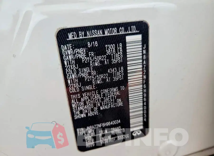 JN8AZ2NF6H9640034 Photo# 14