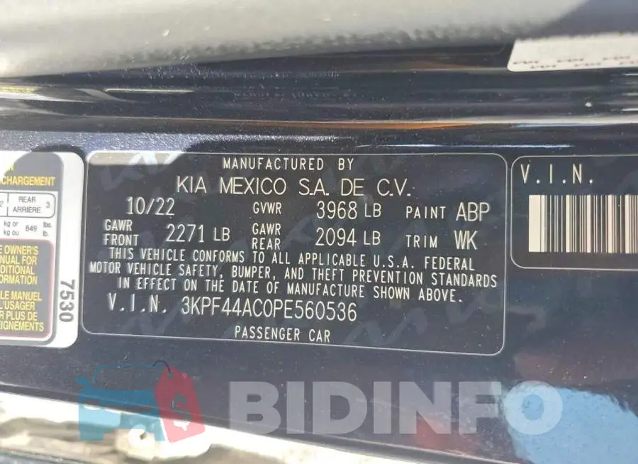 3KPF44AC0PE560536 Photo# 12