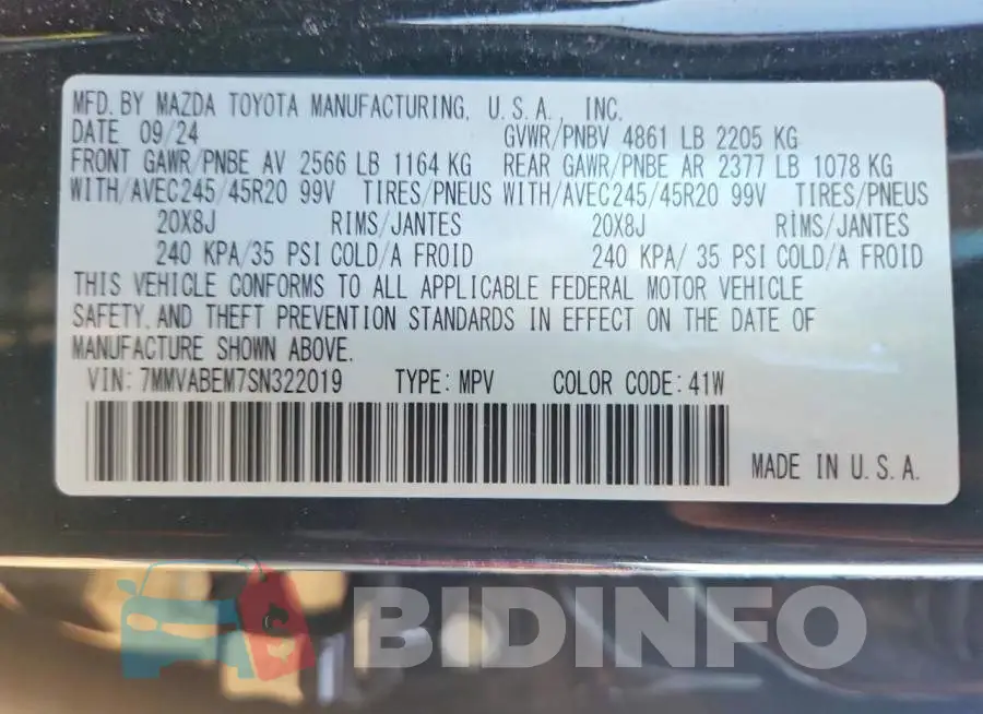 7MMVABEM7SN322019 Photo# 13