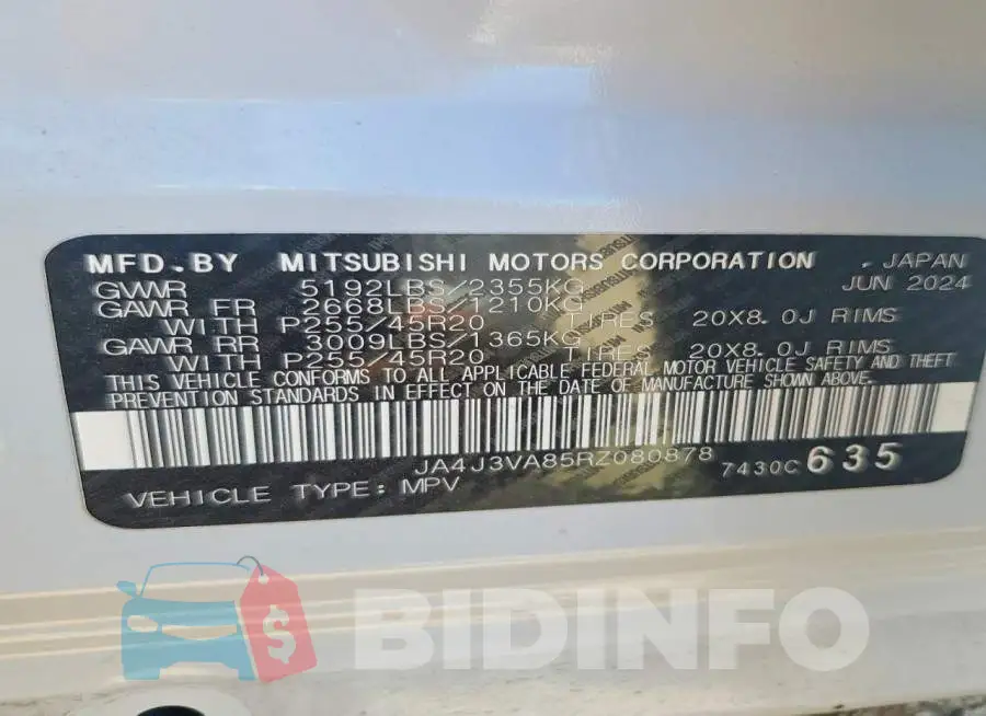 JA4J3VA85RZ080878 Photo# 12