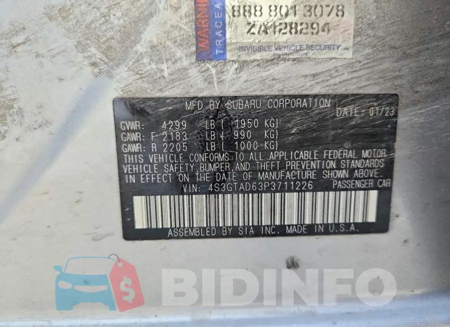4S3GTAD63P3711226 Photo# 14