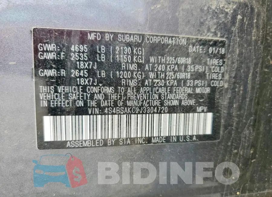 4S4BSAKC2J3304720 Photo# 13