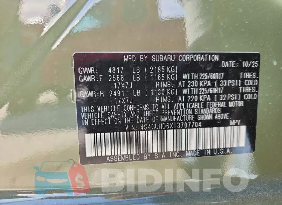 4S4GUHD6XT3707704 Photo# 14
