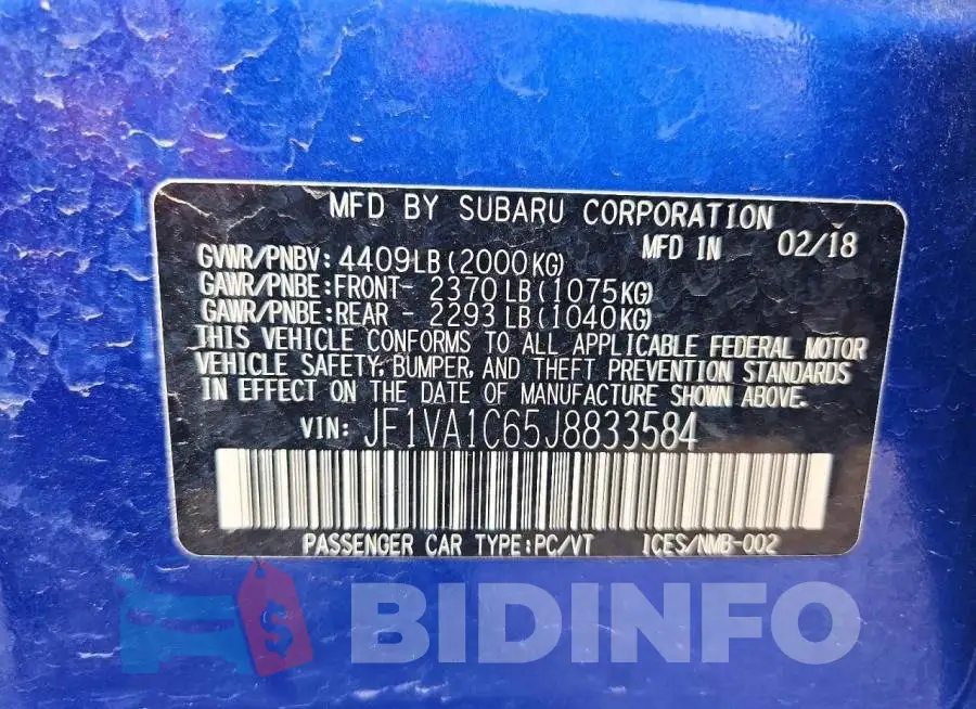 JF1VA1C65J8833584 Photo# 13