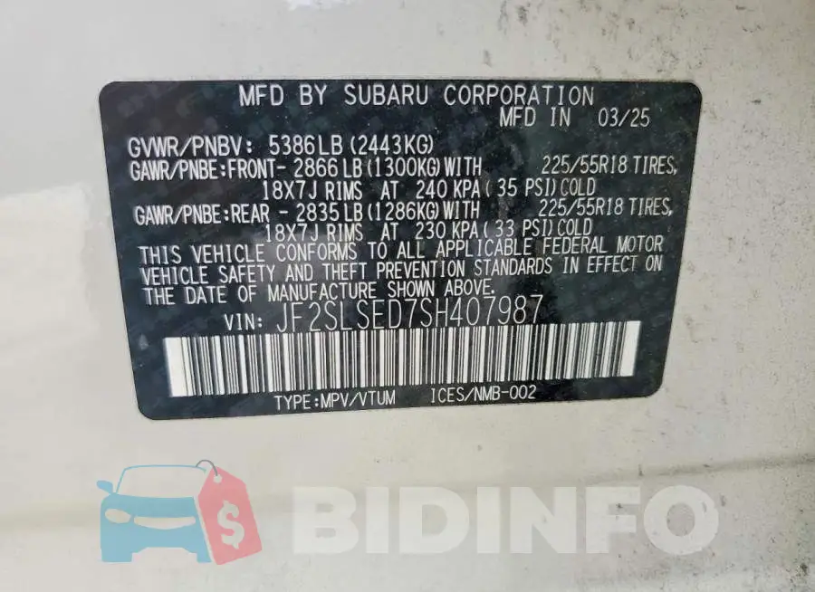 JF2SLSED7SH407987 Photo# 13