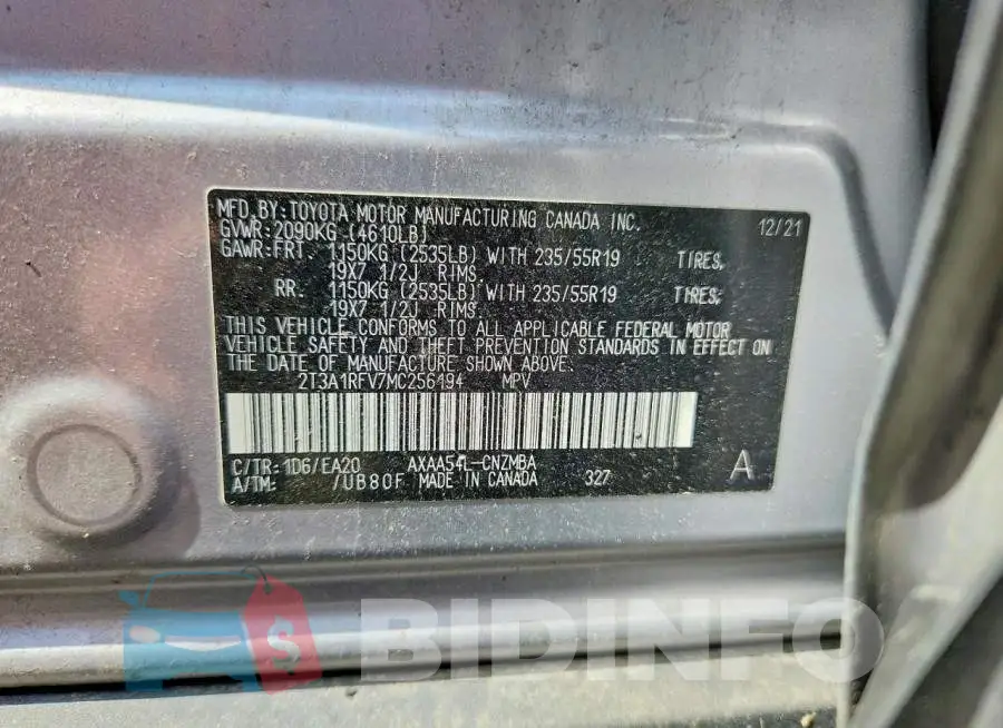 2T3A1RFV7MC256194 Photo# 13