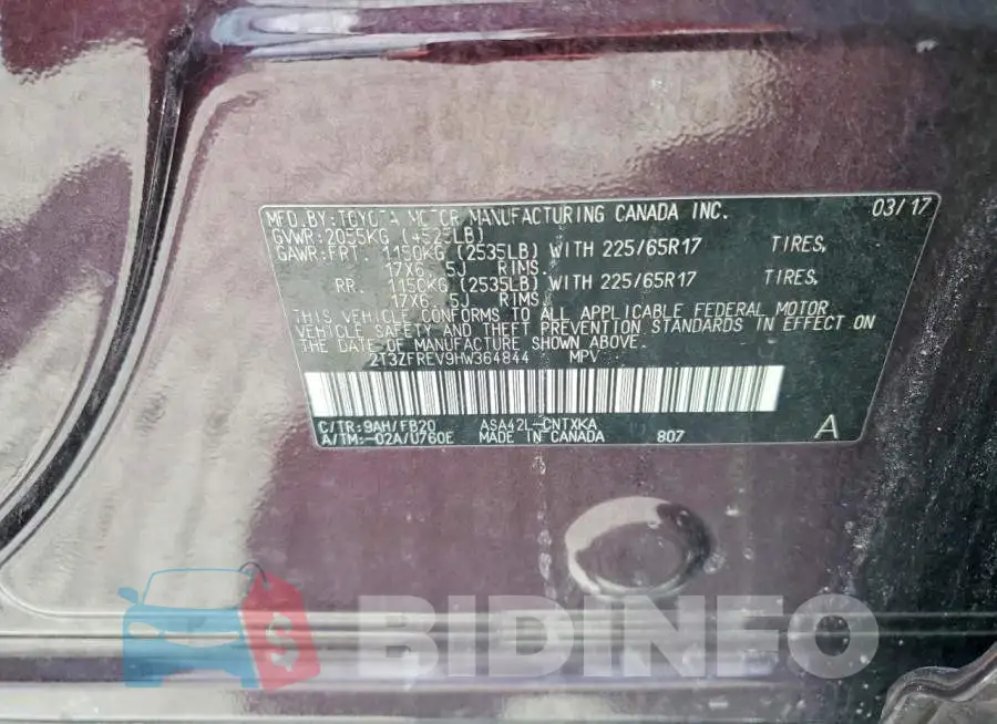 2T3ZFREV9HW364844 Photo# 13