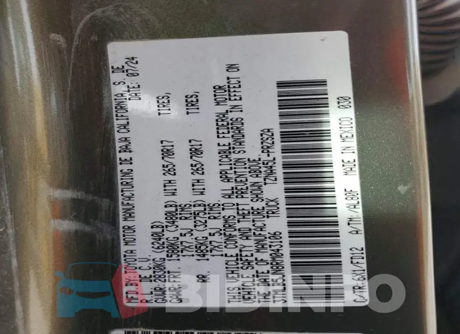 3TMLB5JN8RM043106 Photo# 12