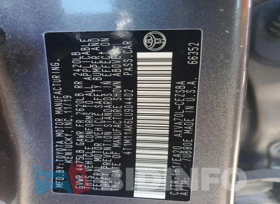 4T1M11AK6LU904402 Photo# 12