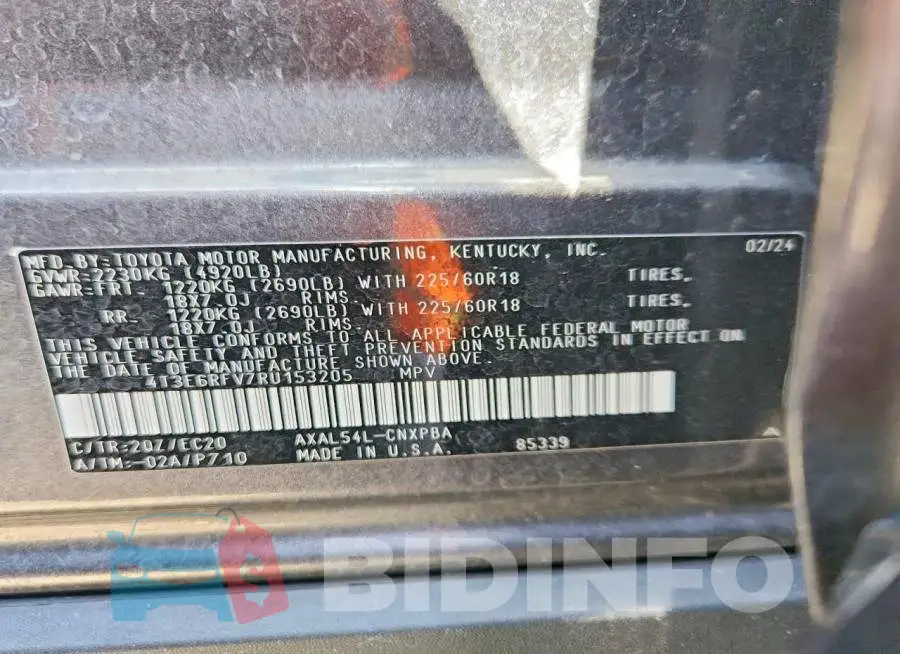 4T3E6RFV7RU153205 Photo# 13