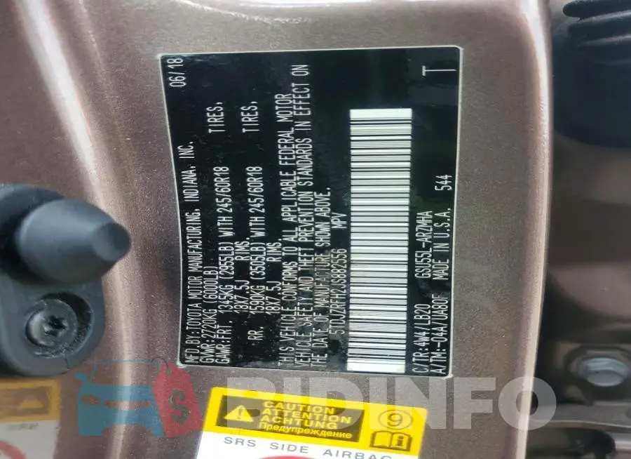 5TDJZRFH2JS882556 Photo# 12
