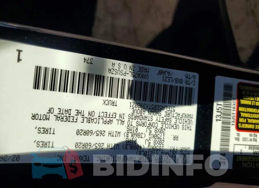 5TFLA5DB5TX392021 Photo# 12