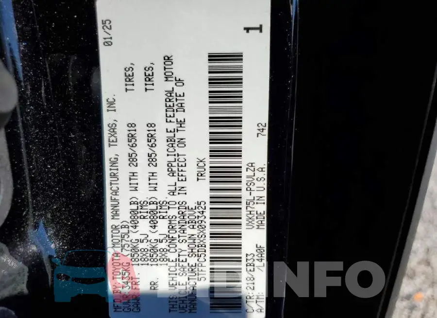 5TFPC5DBXSX093425 Photo# 12