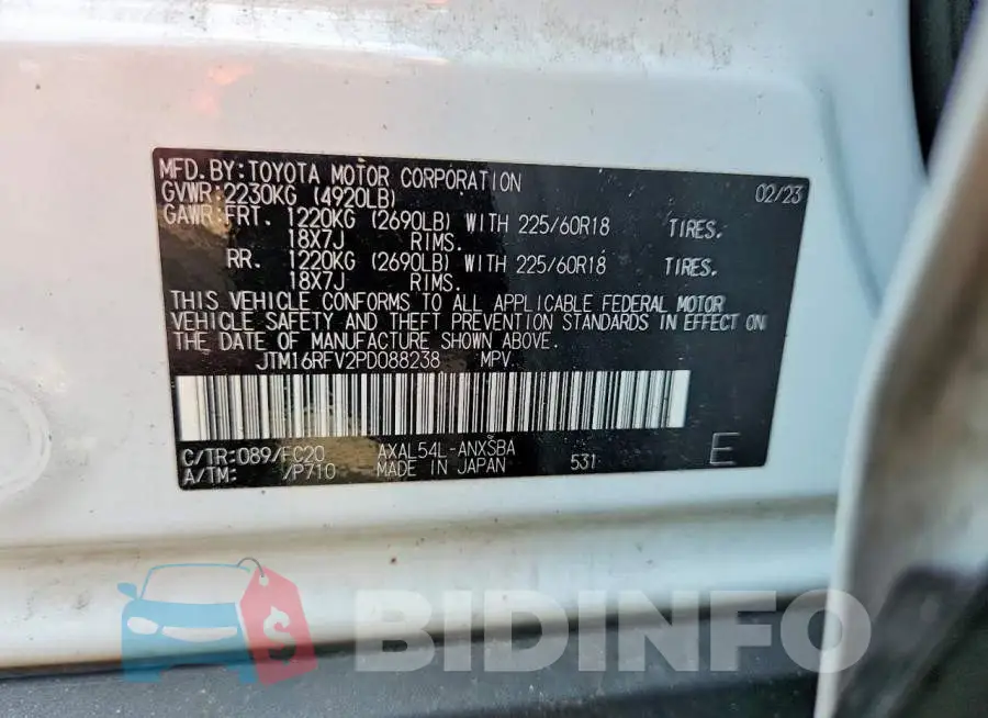 JTM16RFV2PD088238 Photo# 13