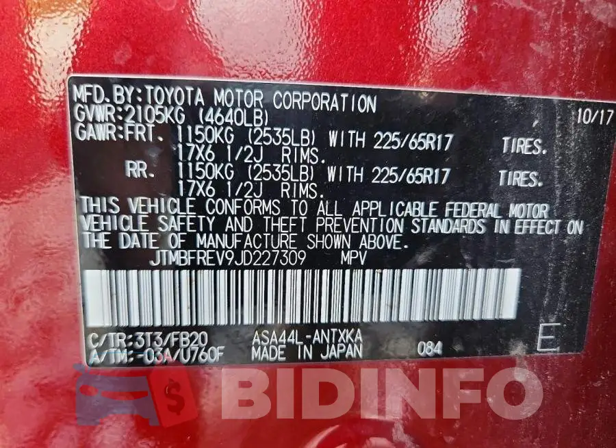 JTMBFREV9JD227309 Photo# 13