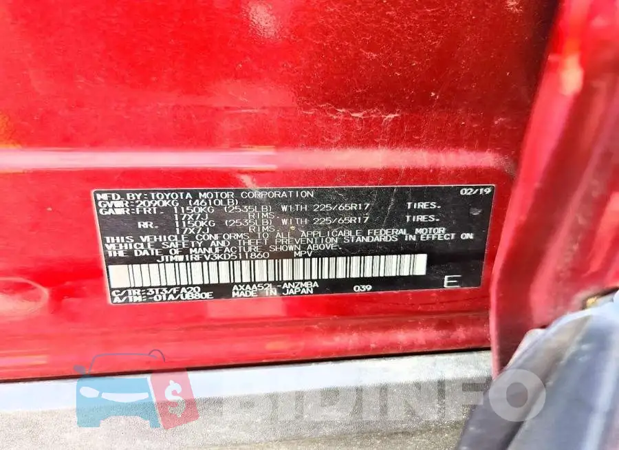 JTMW1RFV3KD511860 Photo# 13