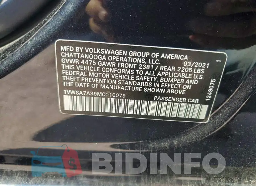 1VWSA7A39MC010079 Photo# 12
