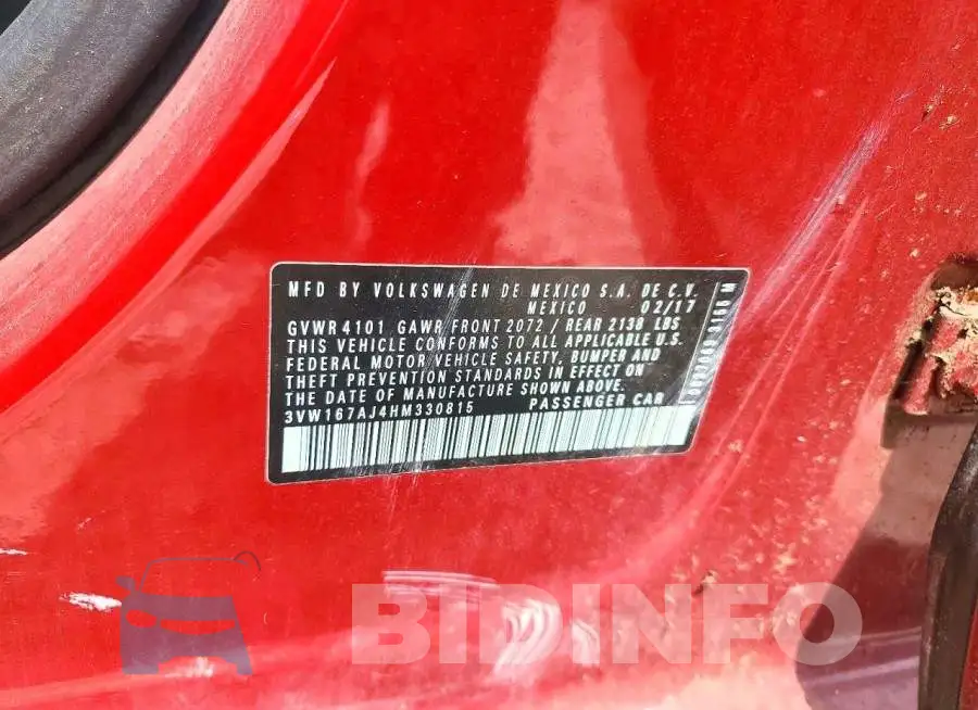 3VW167AJ4HM330815 Photo# 12