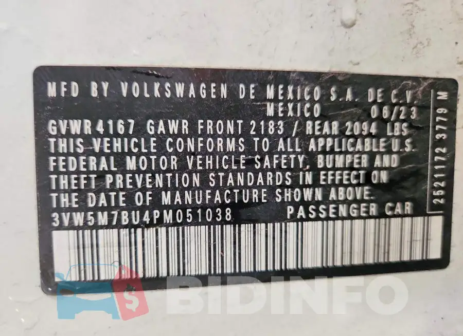 3VW5M7BU4PM051038 Photo# 12