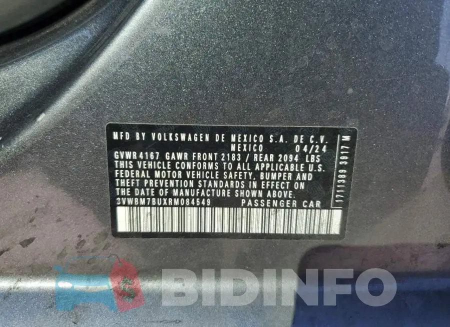 3VWBM7BUXRM084549 Photo# 12