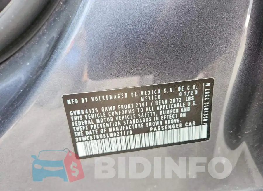 3VWCB7BU5LM021179 Photo# 12