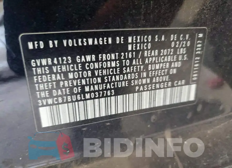 3VWCB7BU6LM037763 Photo# 12