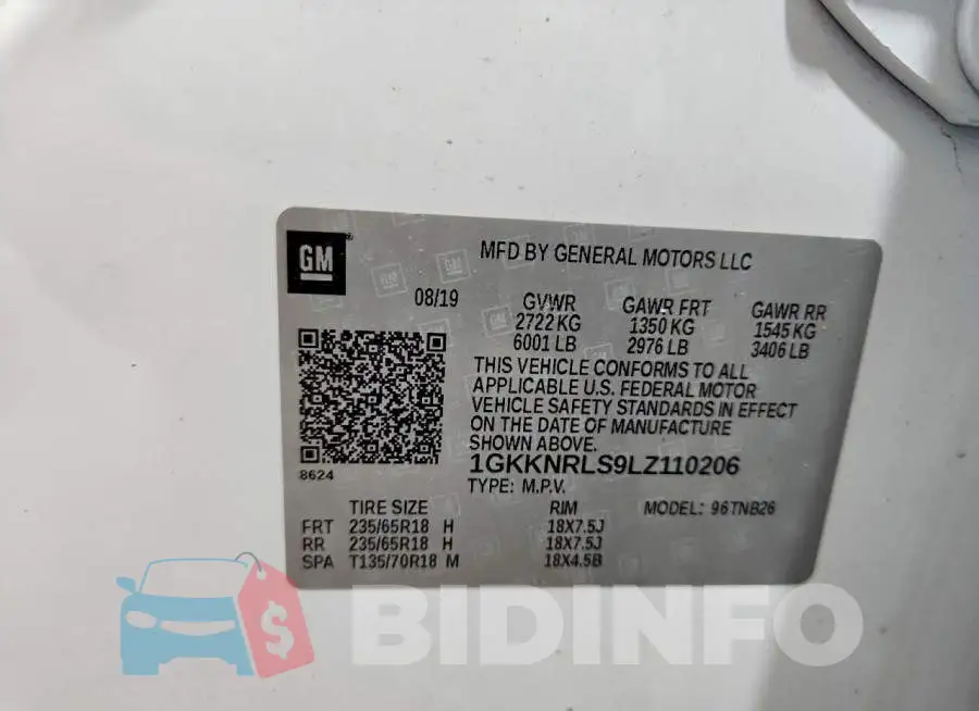 1GKKNRLS9LZ110206 Photo# 13