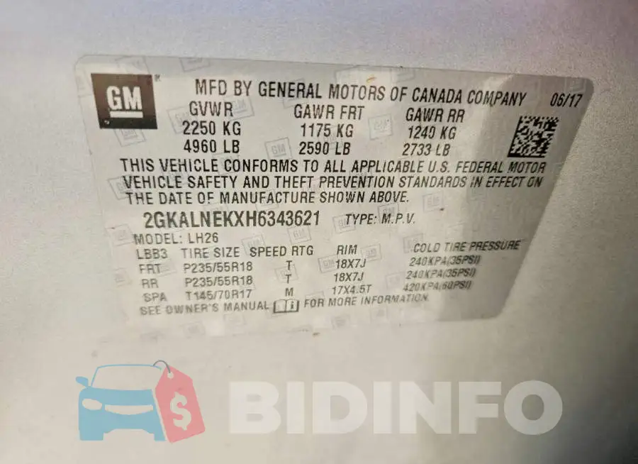 2GKALNEKXH6343621 Photo# 12