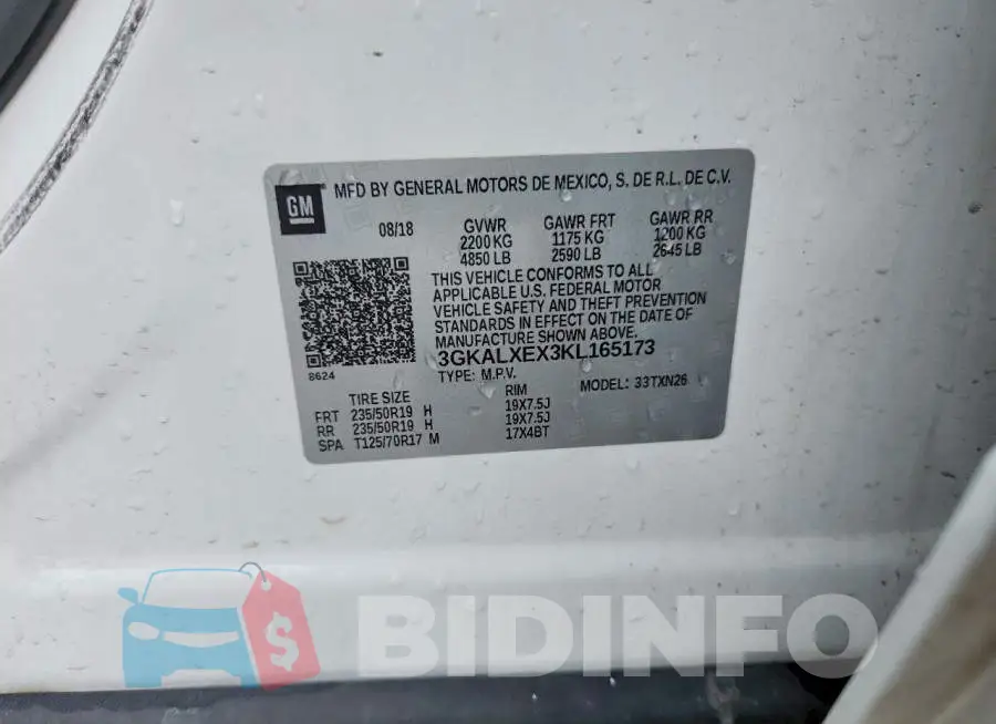 3GKALXEX3KL165173 Photo# 13