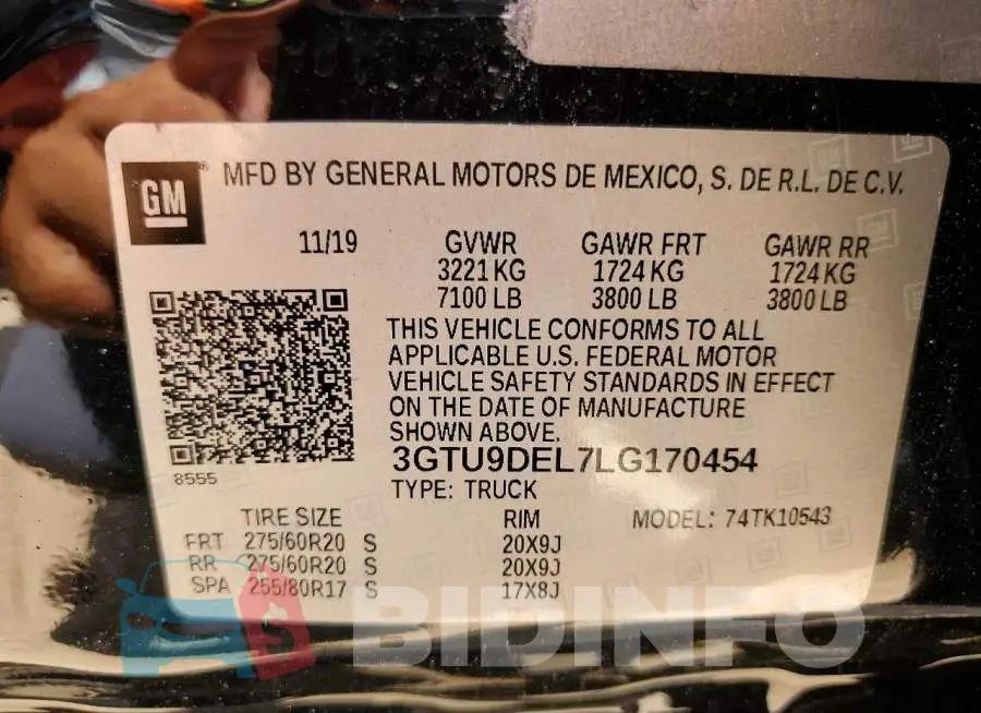 3GTU9DEL7LG170454 Photo# 12