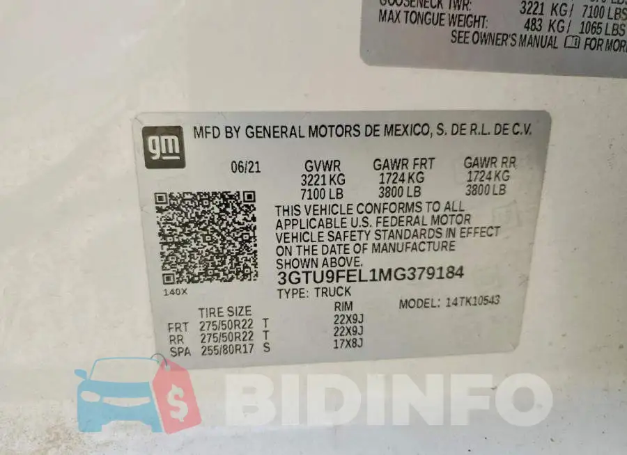 3GTU9FEL1MG379184 Photo# 12