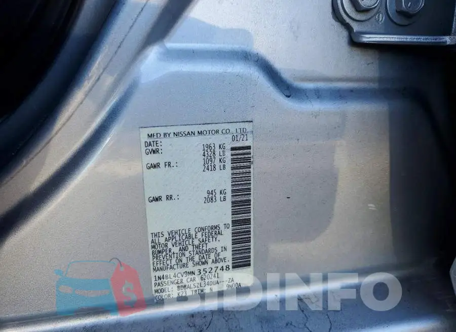 1N4BL4CV9MN352748 Photo# 12