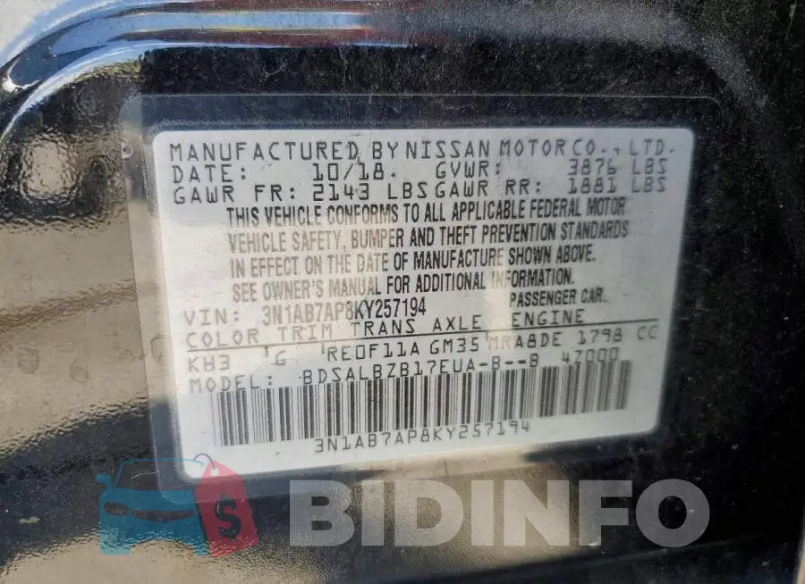 3N1AB7AP8KY257194 Photo# 12
