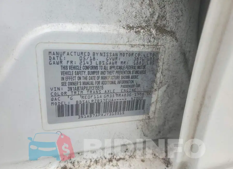 3N1AB7APXJY315515 Photo# 12