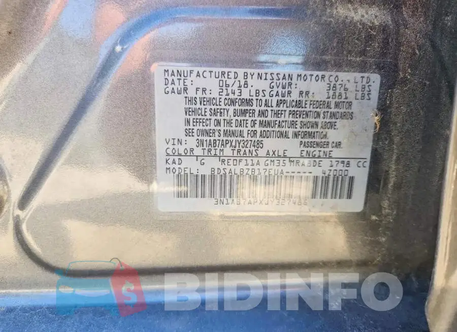 3N1AB7APXJY327485 Photo# 13
