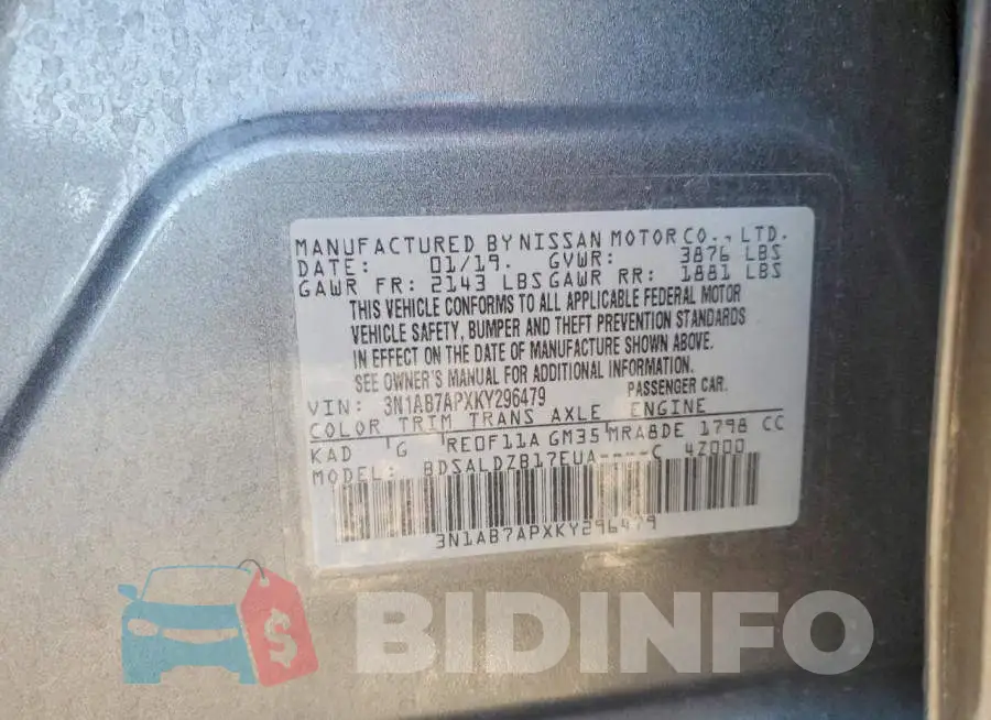 3N1AB7APXKY296479 Photo# 12