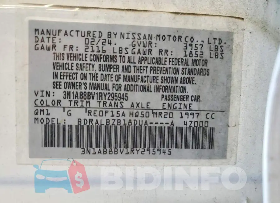 3N1AB8BV1RY295945 Photo# 13