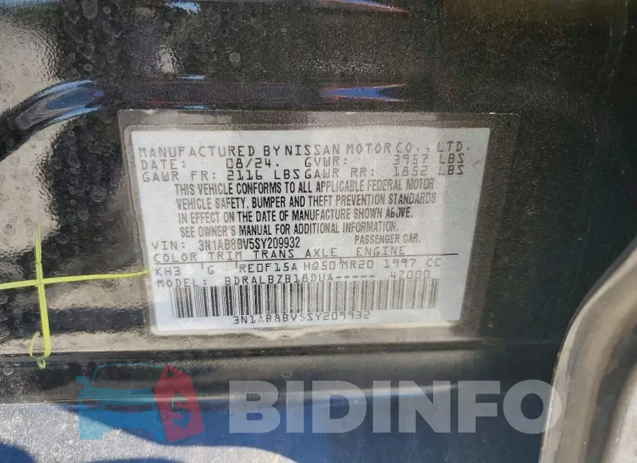 3N1AB8BV5SY209932 Photo# 12