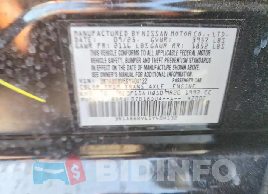 3N1AB8BV6SY404132 Photo# 12