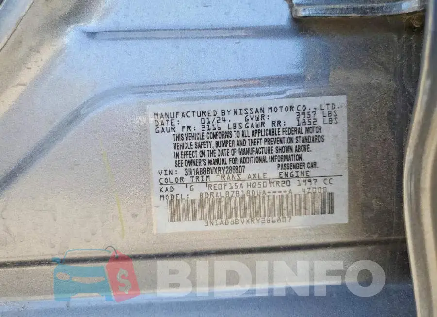 3N1AB8BVXRY286807 Photo# 12