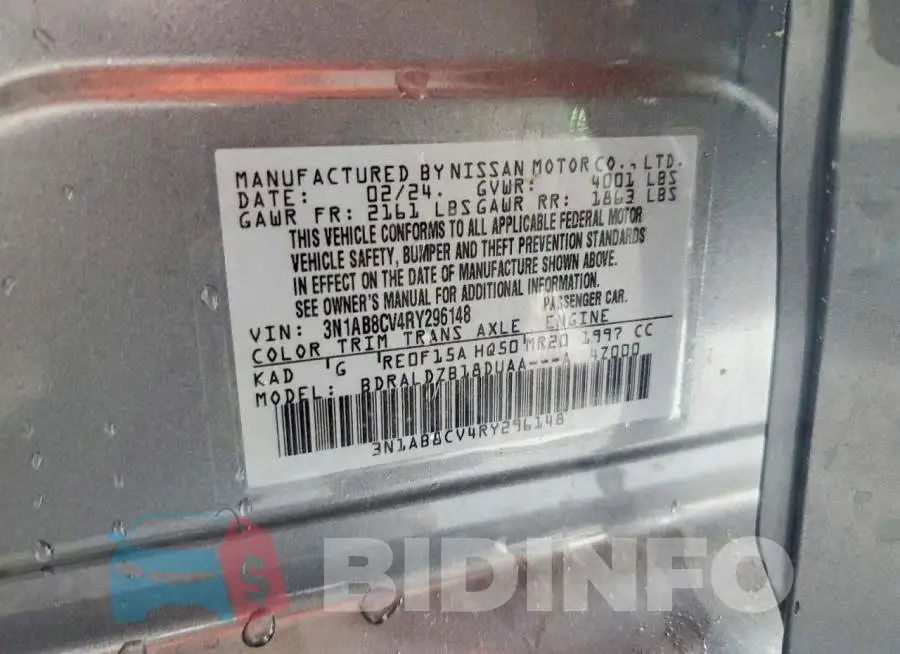 3N1AB8CV4RY296148 Photo# 12