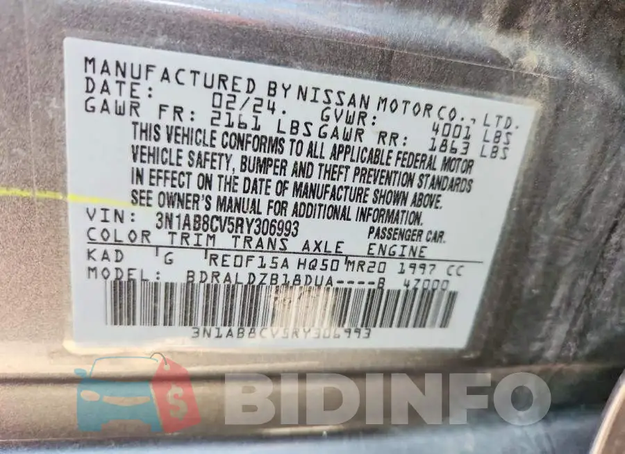 3N1AB8CV5RY306993 Photo# 12